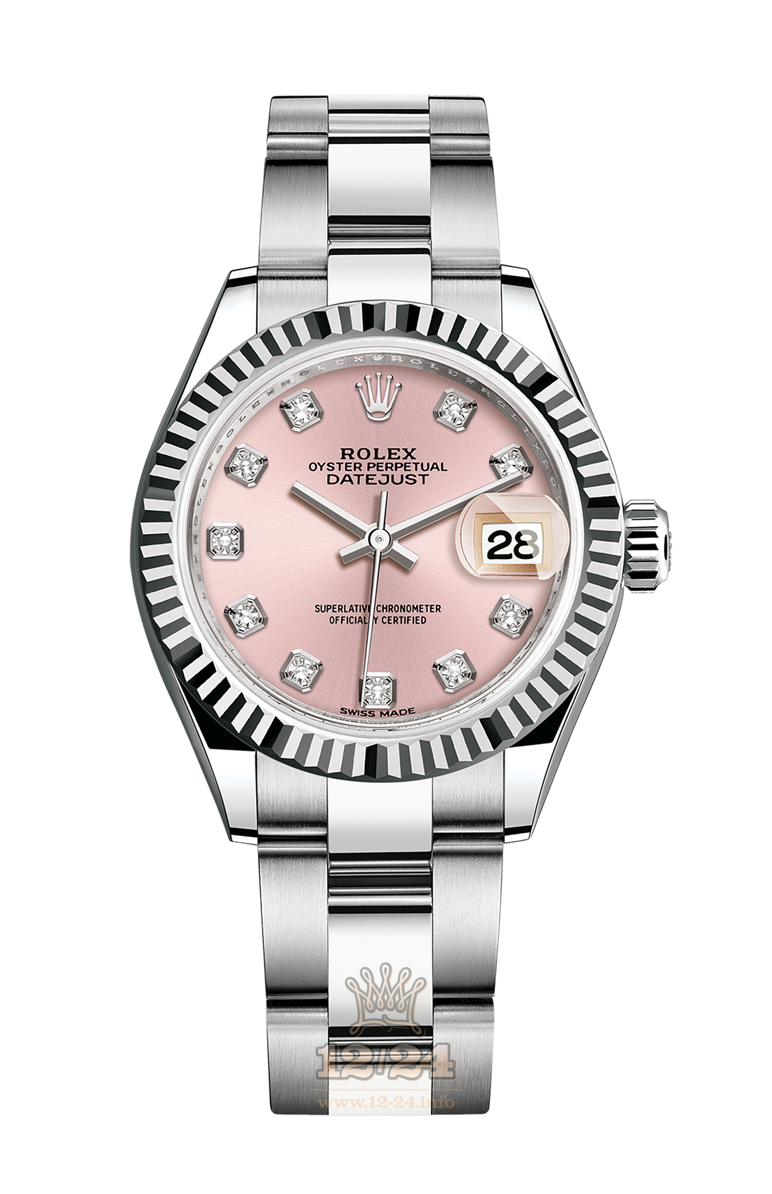 Rolex Datejust Watch 279174-0004 28 mm Steel / White gold Case Pink Dial