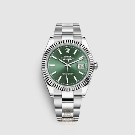 Rolex Datejust Watch 126334-0027 41 mm Stainless steel White gold Case Green Dial