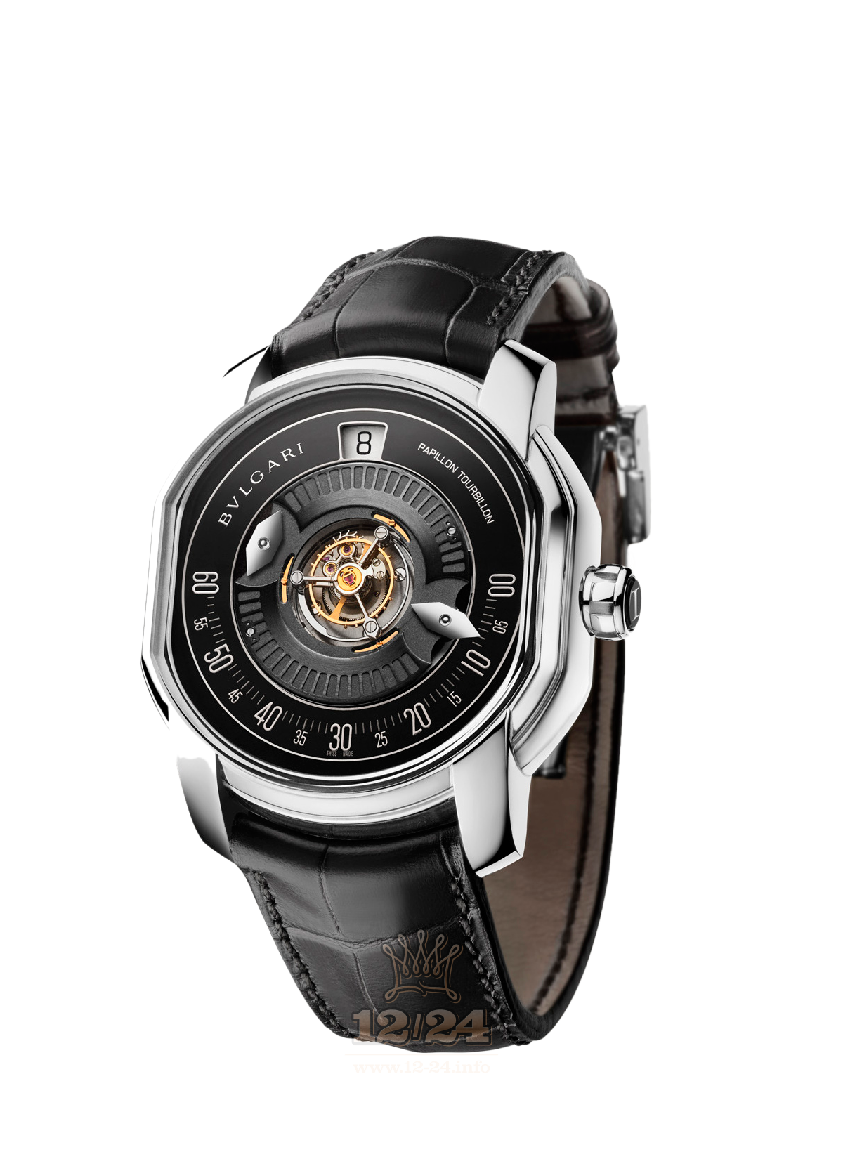 Bvlgari Haute Horlogerie Watch 102347 BRR45BPLPAP 45 mm Platinum Case Black Dial