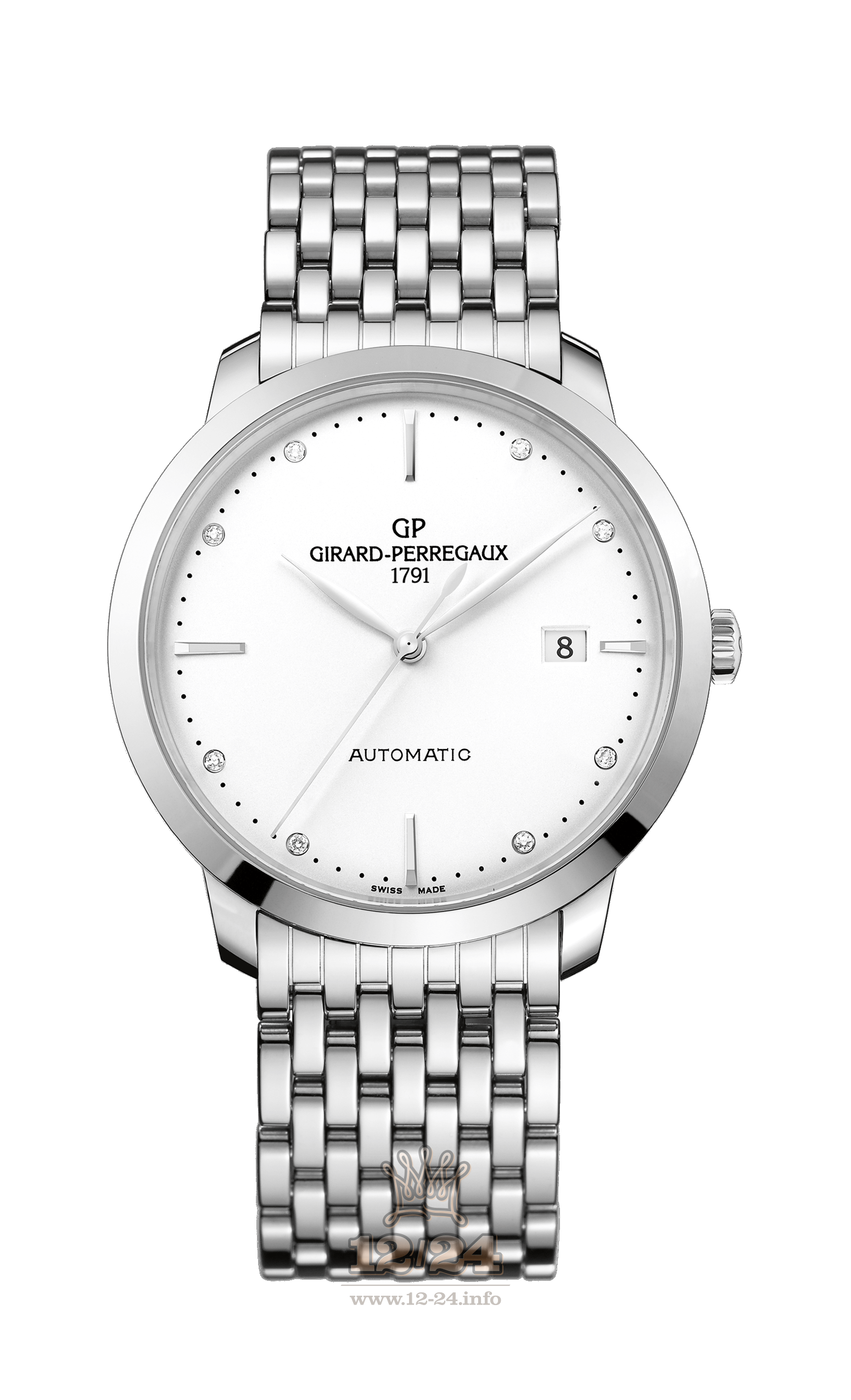 Girard Perregaux 1966 Watch 49555-11-1A1-11A Stainless steel Case Silver Dial