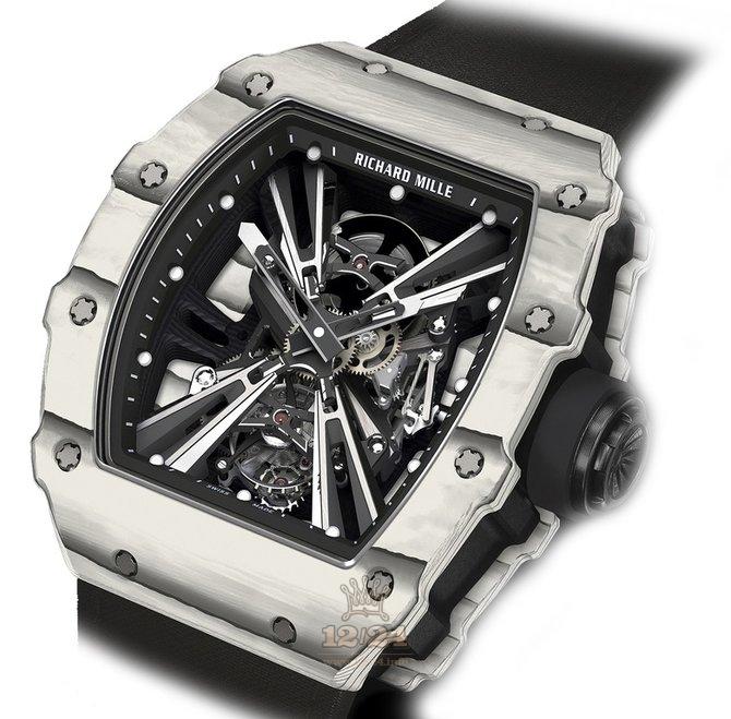 Richard Mille Men's Collection Watch RM 12-01 Tourbillon White 48 mm Carbon Case