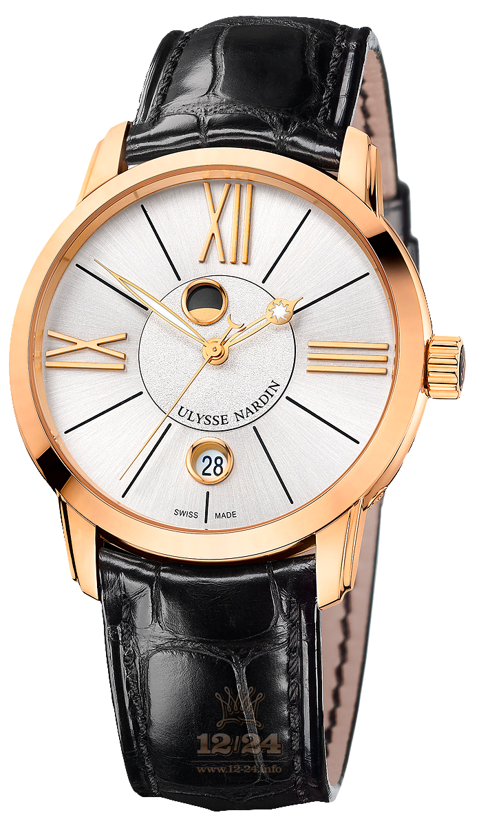 Ulysse Nardin Classic Watch 8296-122-2/41 40 mm Pink gold Case White Dial