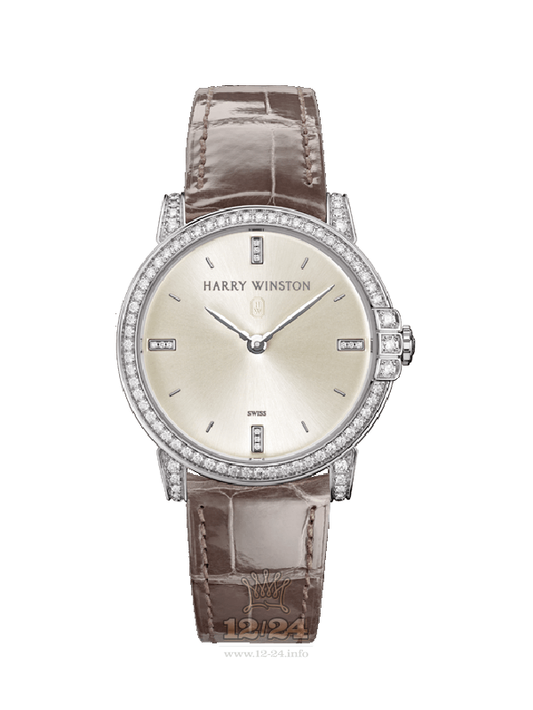 Harry Winston Midnight Collection Watch MIDQHM32WW002 32 mm White gold Case Silver Dial