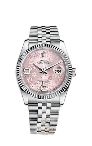 Rolex Datejust Watch 116234-0117 36 mm Steel / White gold Case Pink Dial