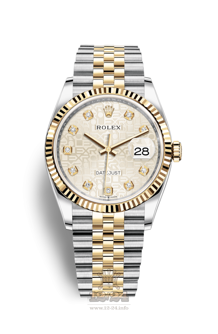 Rolex Datejust Watch 126233-0027 36 mm Steel / Yellow gold Case Silver Dial