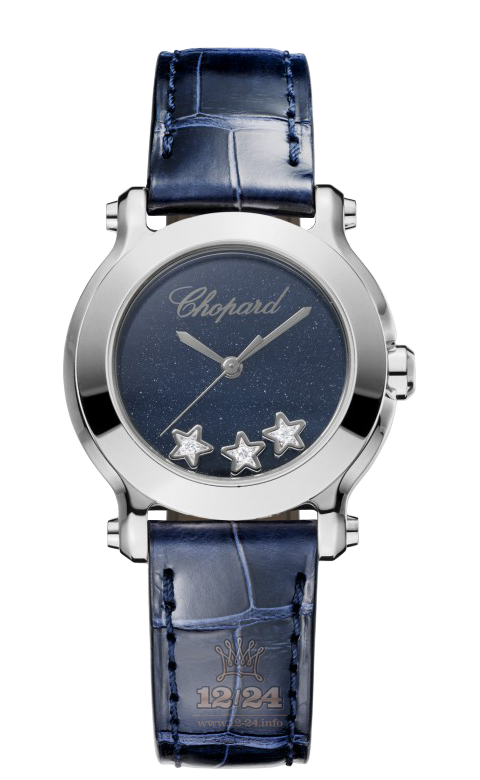 Chopard Happy Diamonds Watch 278509-3049 30 mm Stainless steel Case Dark blue Dial