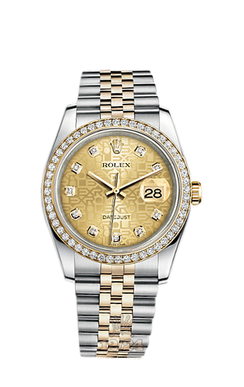 Rolex Datejust Watch 116243-0004 36 mm Steel / Yellow gold Case Golden Dial