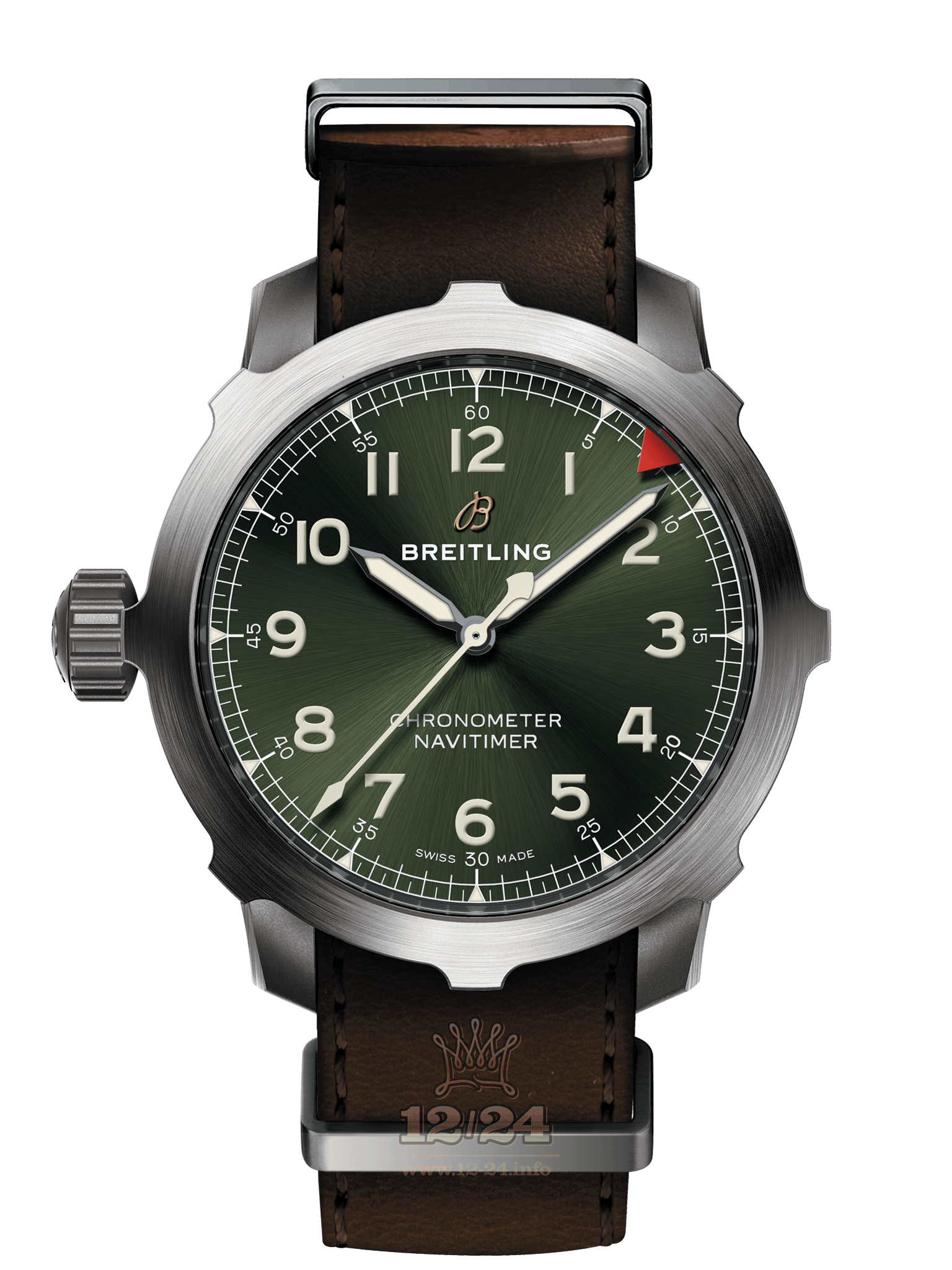 Breitling Navitimer Watch EB204010/L535/491X 50 mm Titanium Case Green Dial