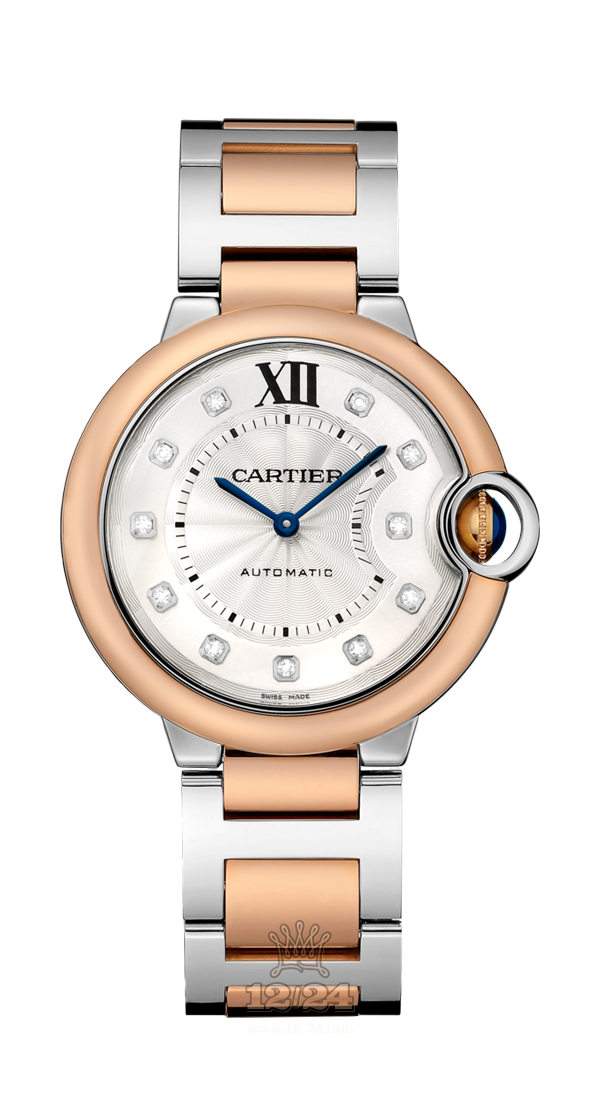 Cartier Ballon Bleu de Cartier Watch W3BB0007 36 mm Steel / Pink gold Case Silver Dial