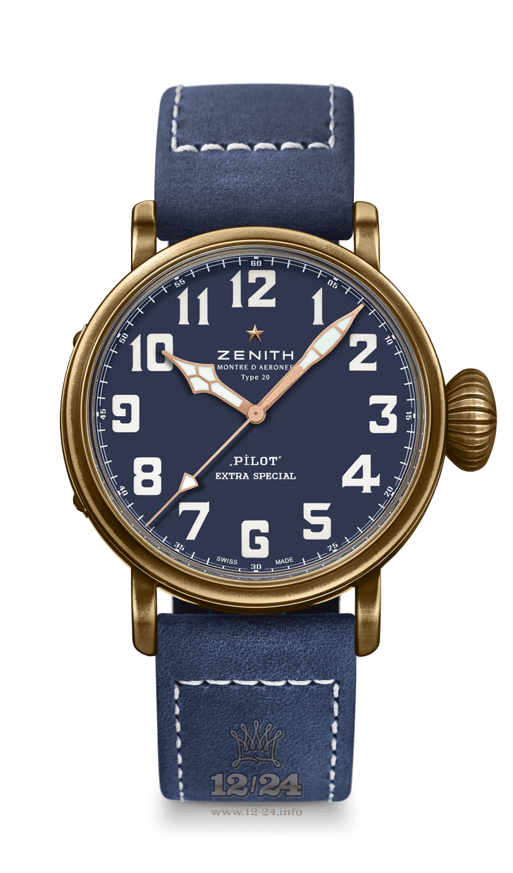 Zenith Pilot Watch 29.2430.679/57.C808 45 mm Bronze Case Dark blue Dial