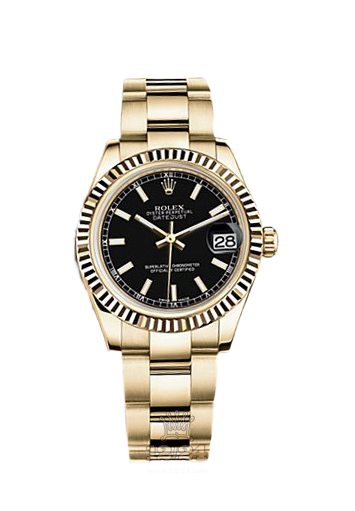 Rolex Datejust Watch 178278-0106 31 mm Yellow gold Case Black Dial