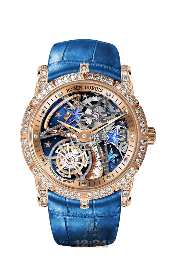 Roger Dubuis Excalibur Watch RDDBEX0761 36 mm Pink gold Case Dark blue Dial