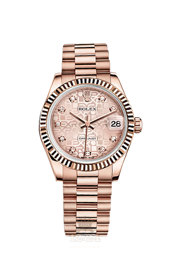Rolex Datejust Watch 178275f-0002 31 mm Pink gold Case Pink Dial