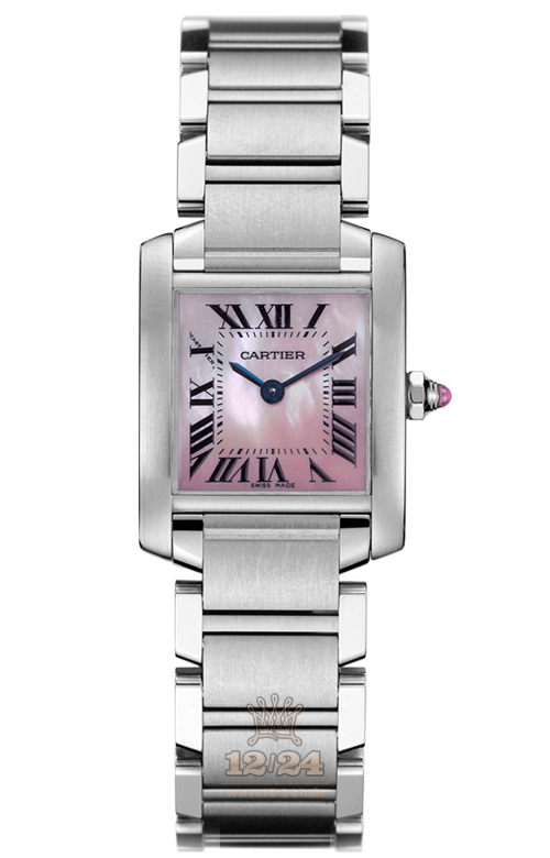 Cartier Tank Watch W51028Q3 25 mm Stainless steel Case Pink Dial