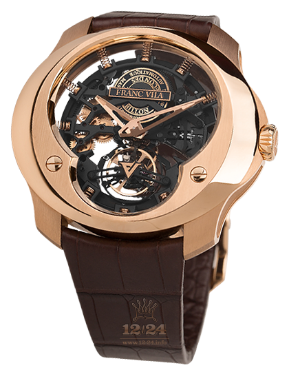 Franc Vila Montre Contemporaine Grande Complication Watch 12T.PG.001 55 mm Pink gold Case Black Dial