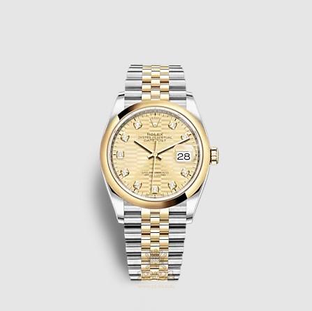 Rolex Datejust Watch 126203-0045 36 mm Stainless steel Yellow gold Case Yellow Dial