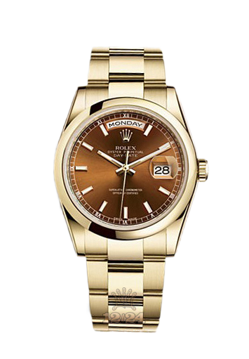 Rolex Day-Date Watch 118208-0343 36 mm Yellow gold Case Brown (chocolate) Dial