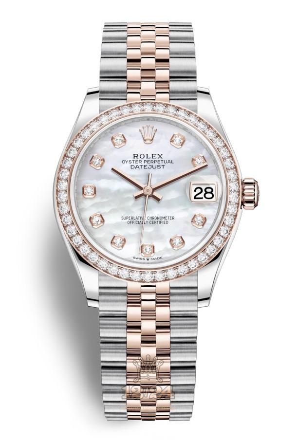 Rolex Datejust Watch 278381rbr-0026 31 mm Stainless steel Pink gold Case White Dial