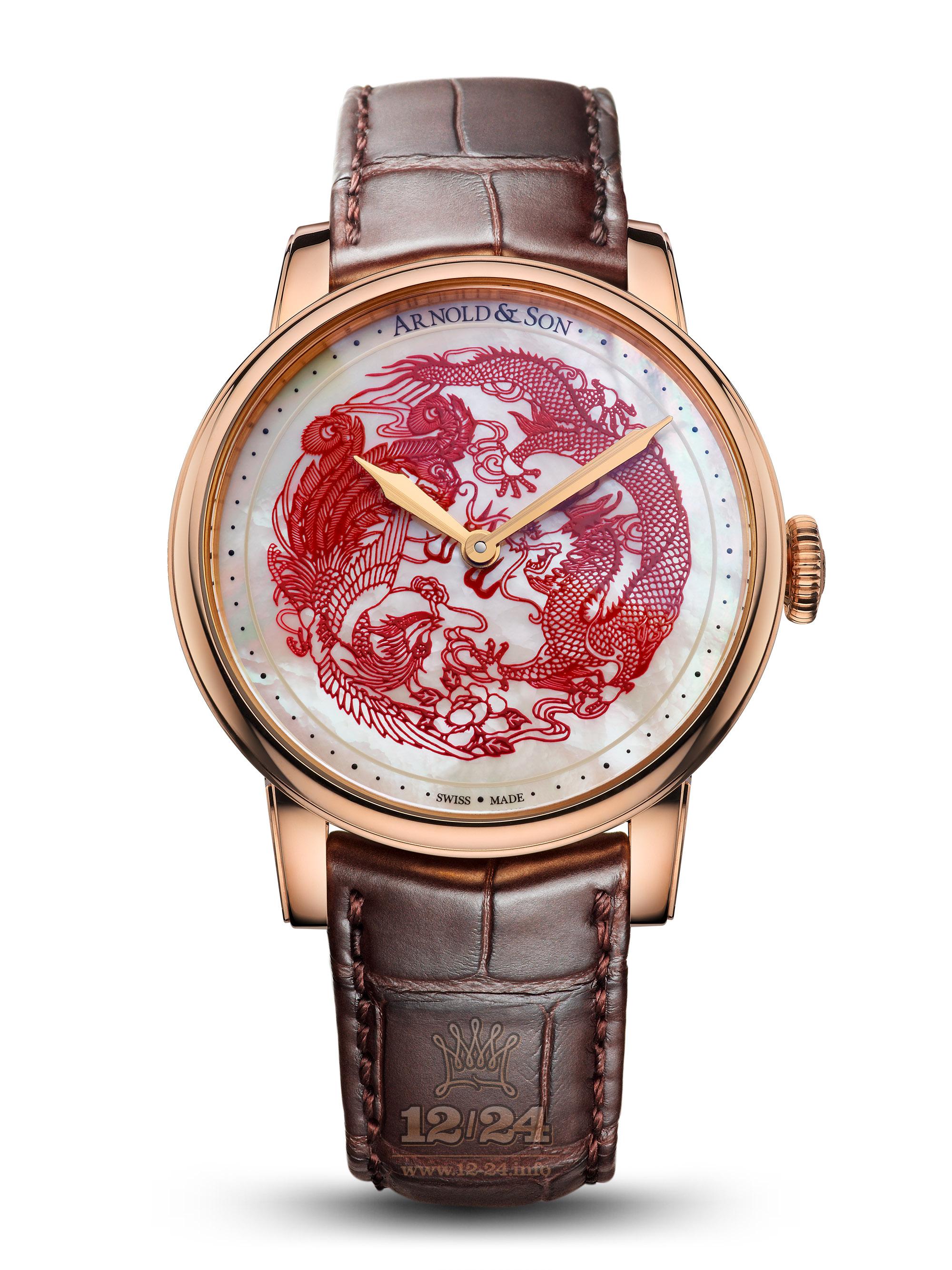 Arnold Son Royal Collection Watch 1LCAP.M08A.C110A Pink gold Case White Painted Dial