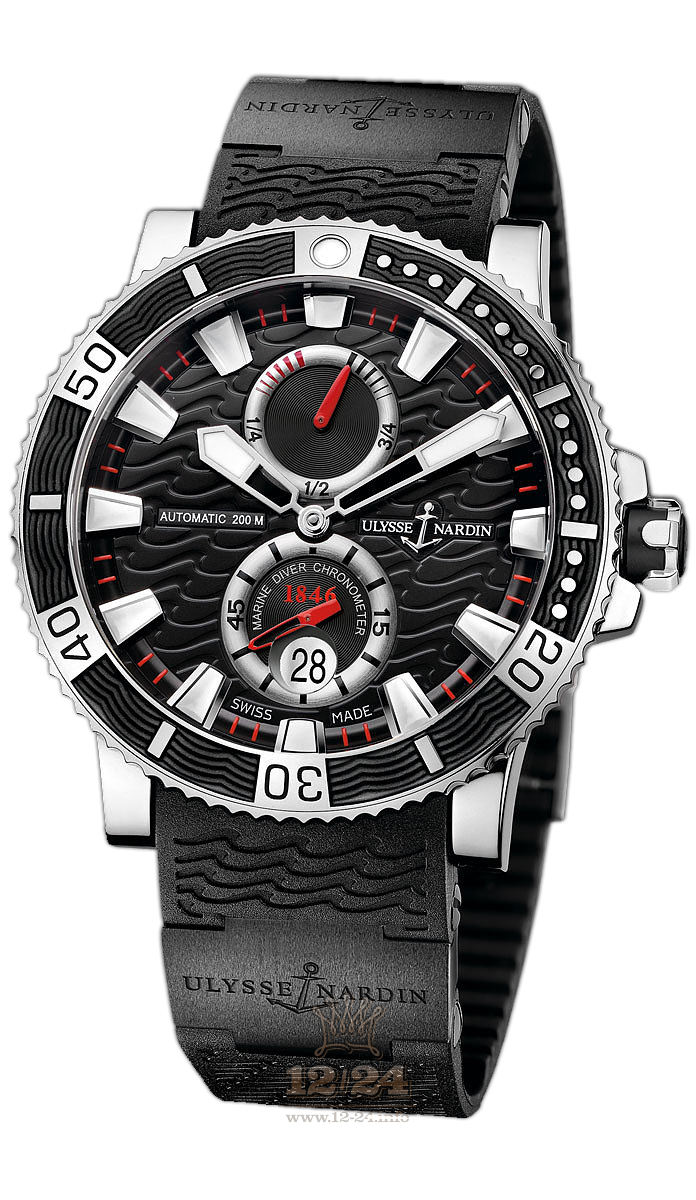 Ulysse Nardin Marine Watch 263-90-3C/72 45 mm Stainless steel Titanium Case Black Dial