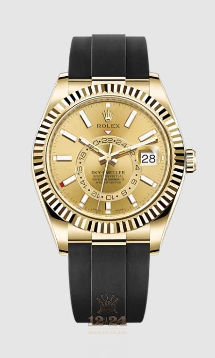 Rolex Sky-Dweller Watch 326238-0007 42 mm Yellow gold Case Golden Dial
