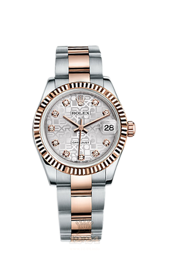 Rolex Lady-Datejust Watch 178271-0043 31 mm Steel / Pink gold Case Silver Dial