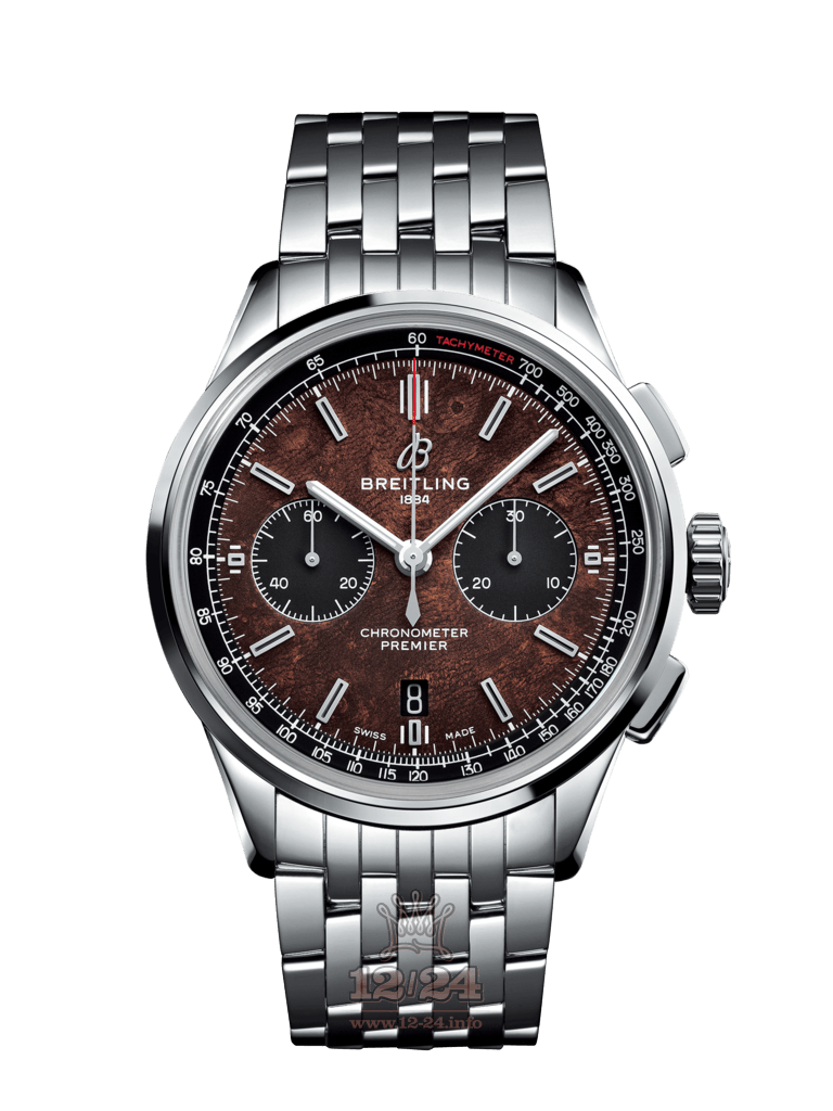 Breitling Premier Watch AB01181A1Q1A1 42 mm Stainless steel Case Brown (chocolate) Dial