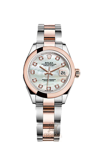 Rolex Datejust Watch 279161-0014 28 mm Steel / Pink gold Case White Dial