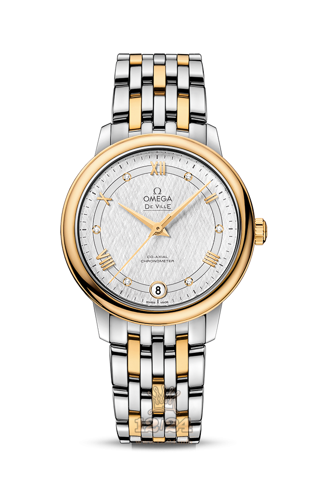 Omega Prestige Watch 424.20.33.20.52.001 33 mm Steel / Yellow gold Case Silver Dial