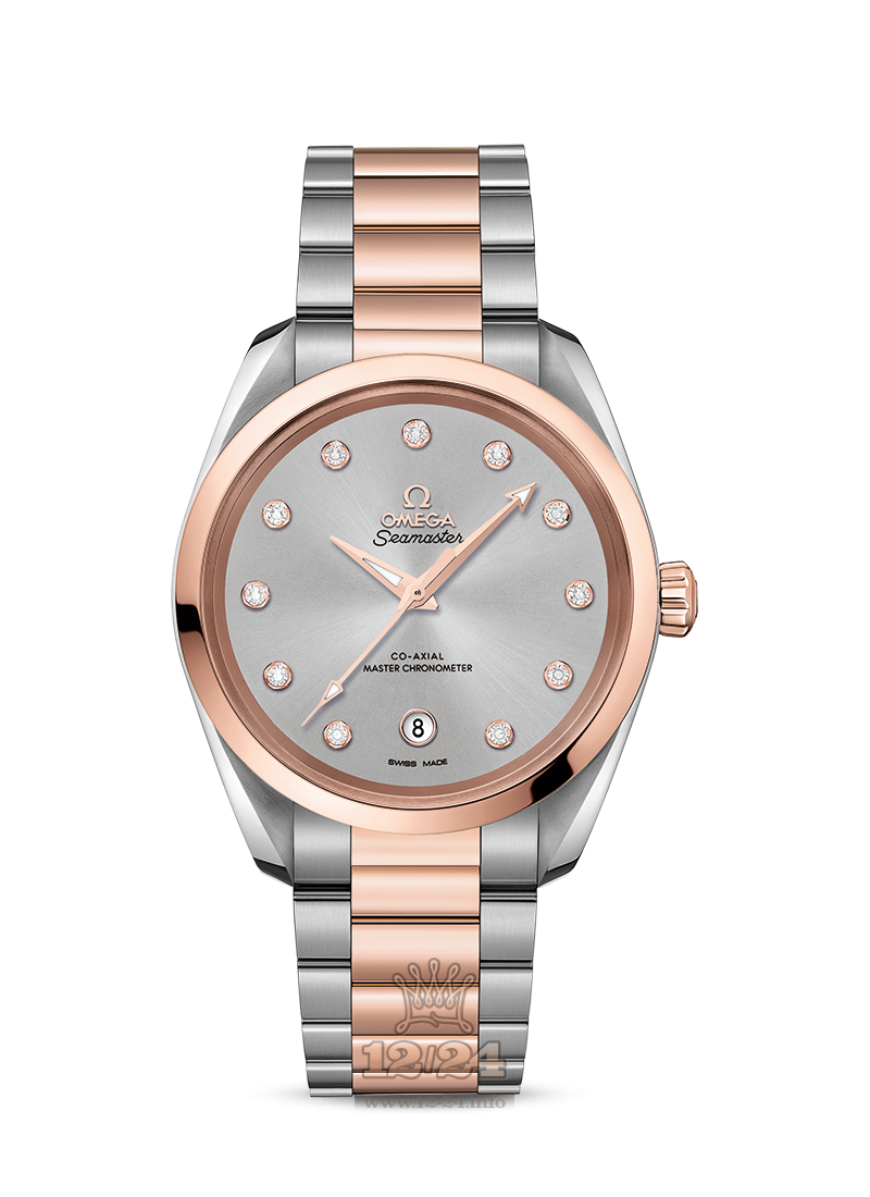 Omega Aqua Terra 150 M Watch 220.20.38.20.56.002 38 mm Steel / Pink gold Case Gray Dial