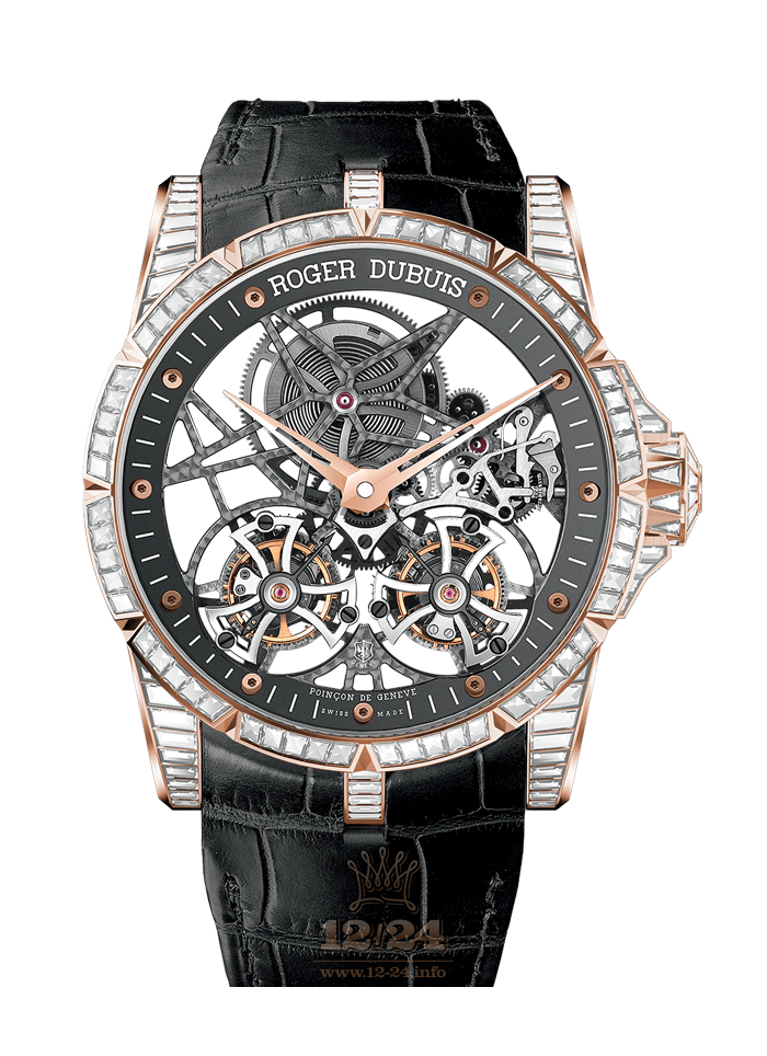 Roger Dubuis Excalibur Watch RDDBEX0406 45 mm Pink gold Case Gray Golden Dial