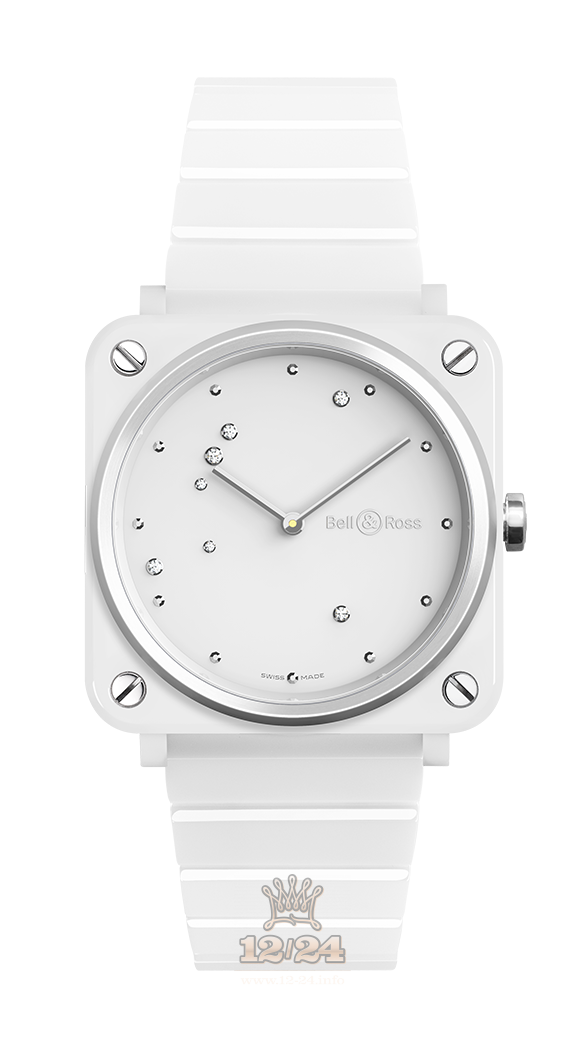 Bell & Ross Instruments Watch BRS-EW-CE/SCE 39 mm Ceramics Case White Dial