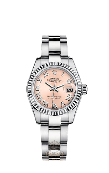 Rolex Lady-Datejust Watch 179174-0099 26 mm Steel / White gold Case Pink Dial