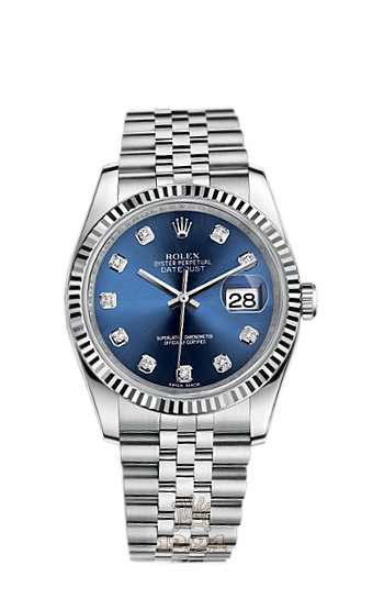 Rolex Datejust Watch 116234-0142 36 mm Steel / White gold Case Dark blue Dial