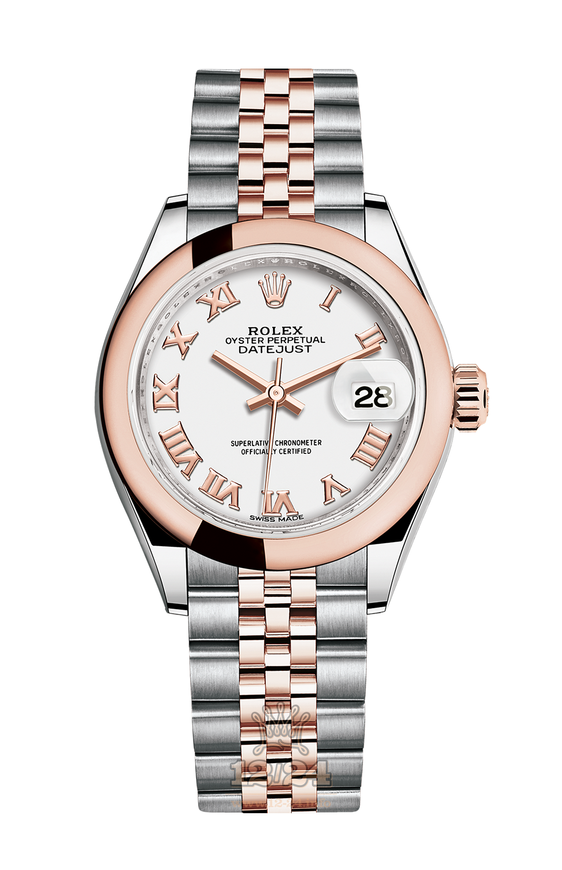 Rolex Datejust Watch 279161-0021 28 mm Steel / Pink gold Case White Dial