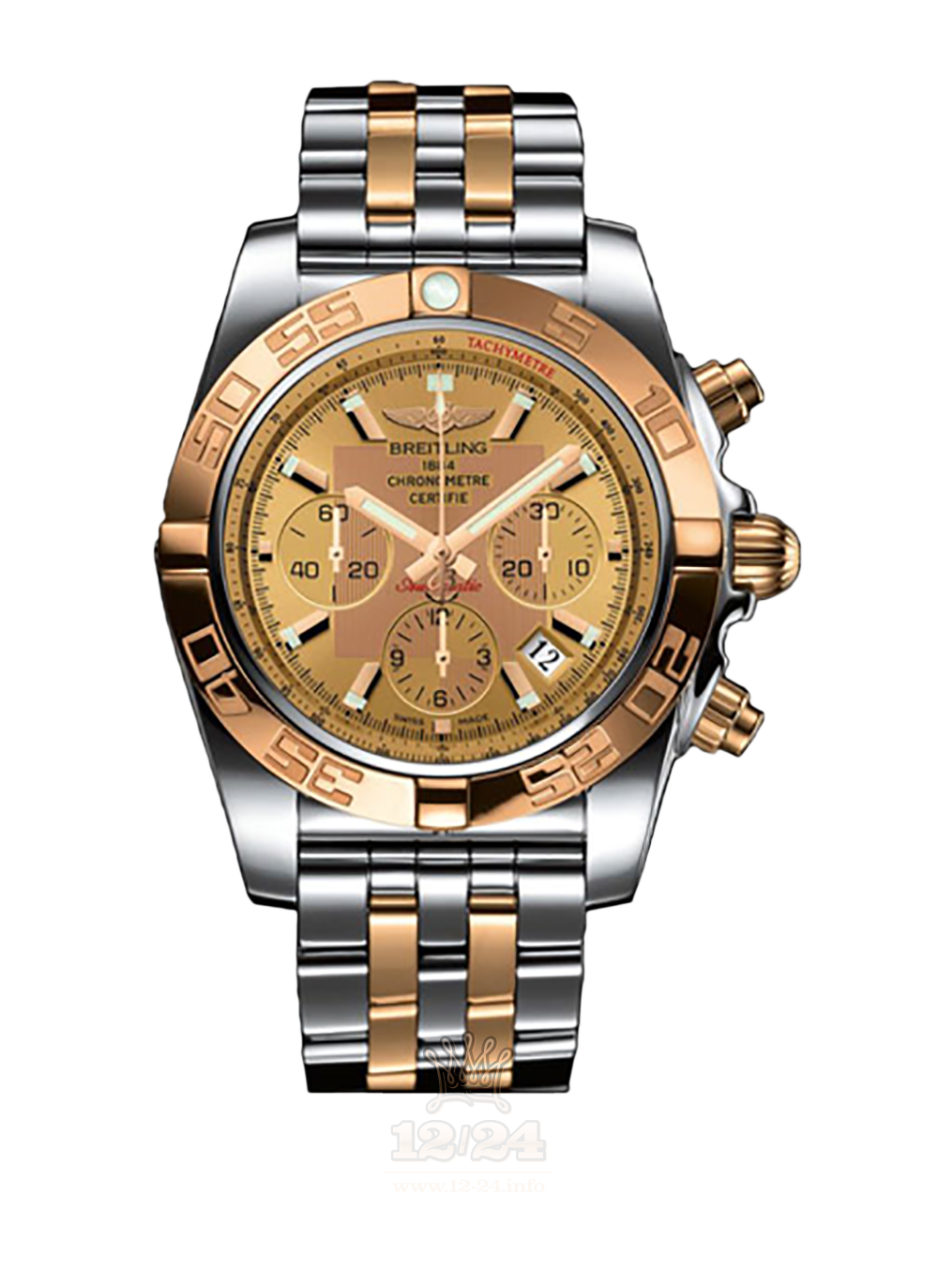 Breitling Chronomat Watch CB011012|H548|375C 44 mm Steel / Pink gold Case Golden Dial