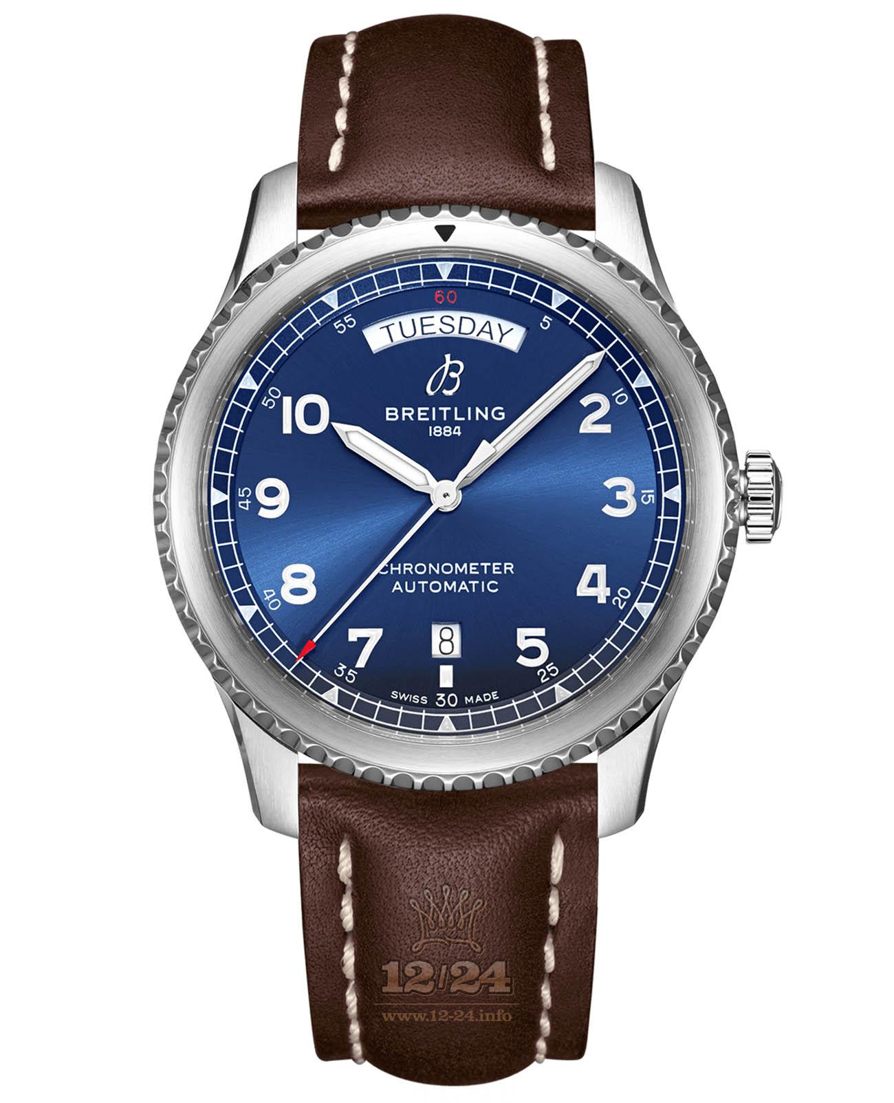 Breitling Classic AVI Watch A45330101C1X6 41 mm Stainless steel Case Dark blue Dial