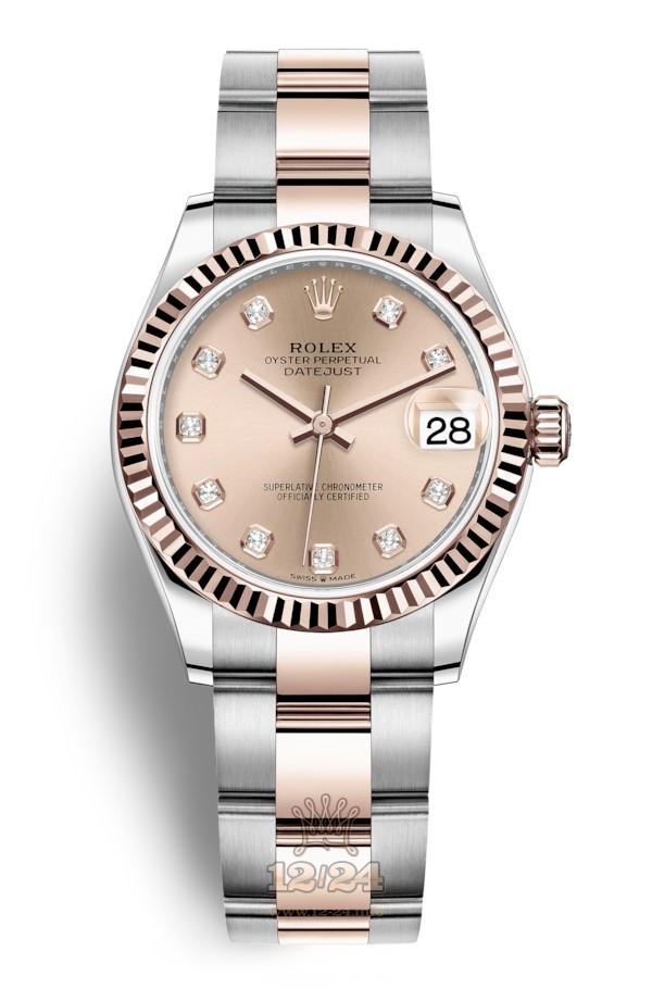 Rolex Datejust Watch 278271-0023 31 mm Stainless steel Pink gold Case Pink Dial