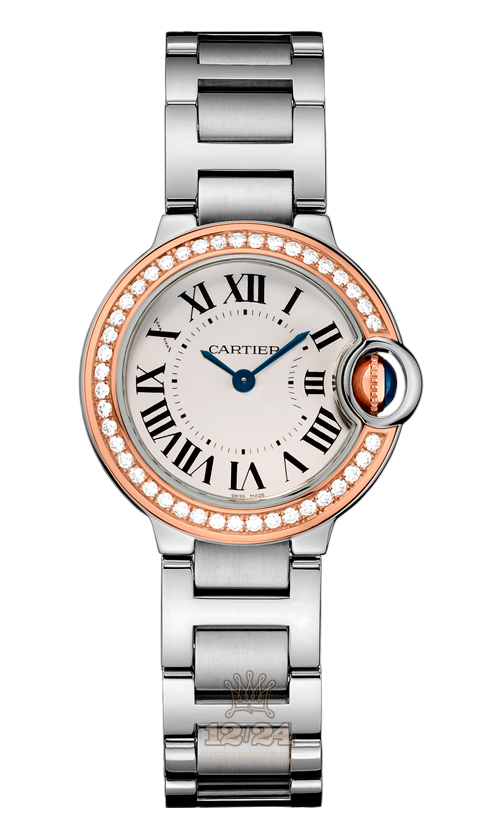 Cartier Ballon Bleu de Cartier Watch WE902079 28 mm Steel / Pink gold Case White Dial