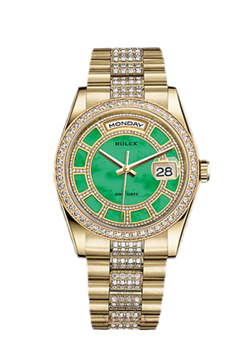 Rolex Day-Date Watch 118348-0179 36 mm Yellow gold Case Green Dial