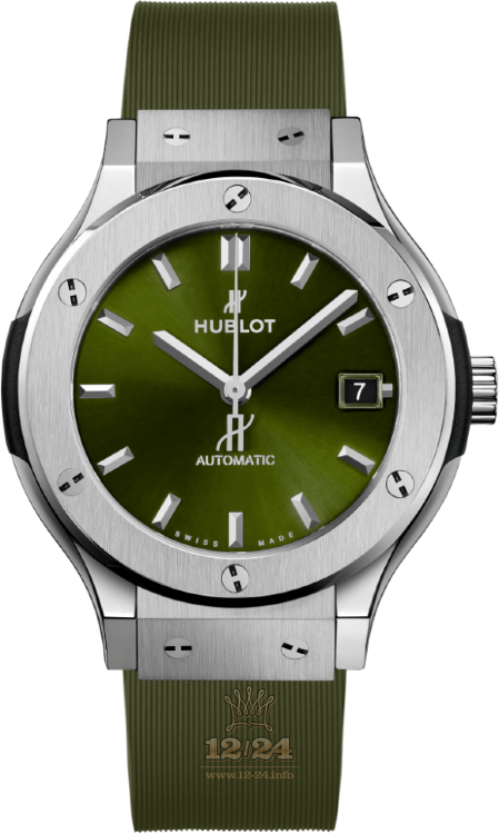 Hublot Classic Fusion Watch 565.NX.8970.RX 38 mm Titanium Case Green Dial