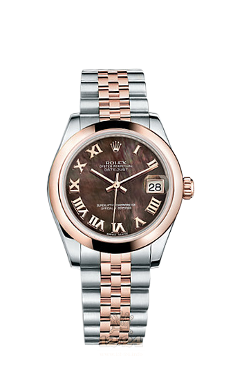 Rolex Datejust Watch 178241-0047 31 mm Steel / Pink gold Case Black Dial