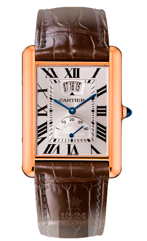 Cartier Tank Watch W1560003 39 mm Pink gold Case Silver Dial
