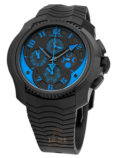 Franc Vila Cobra Watch 7I.QS-BLUE.V02 Stainless steel DLC coating Case Black Dark blue Dial