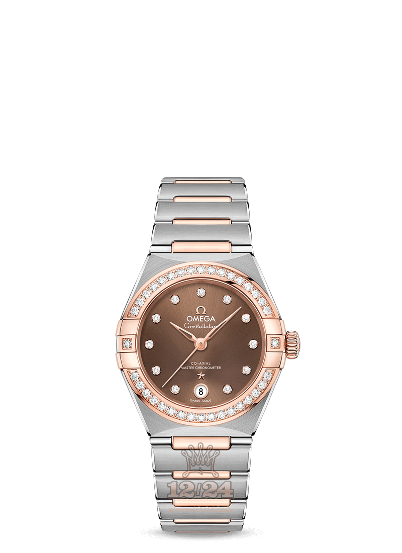 Omega Constellation Watch 131.25.29.20.63.001 29 mm Steel / Pink gold Case Brown (chocolate) Dial