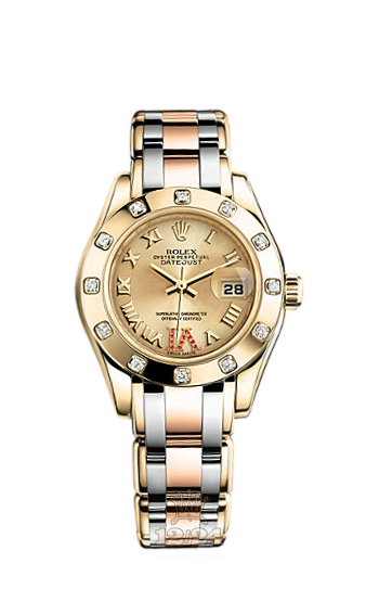 Rolex Pearlmaster Watch 80318-0164 29 mm Yellow gold Case Golden Dial