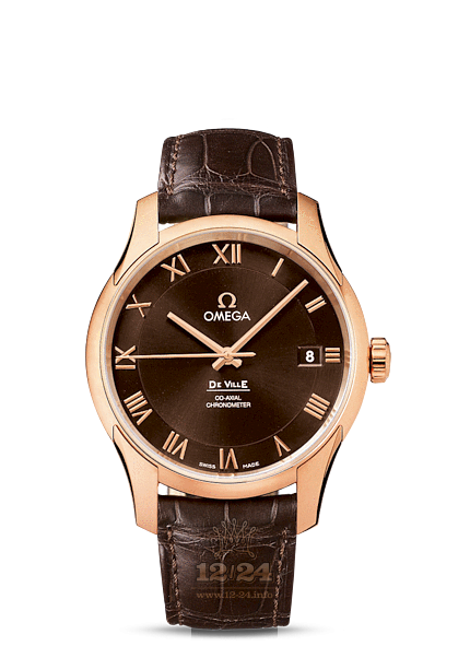 Omega De Ville Watch 431.53.41.21.13.001 41 mm Pink gold Case Brown (chocolate) Dial