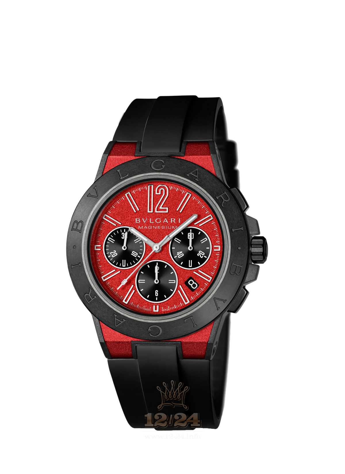 Bvlgari Diagono Watch 102308 DG42C9SMCVDCH 42 mm Stainless steel Ceramics Case Black Red Dial