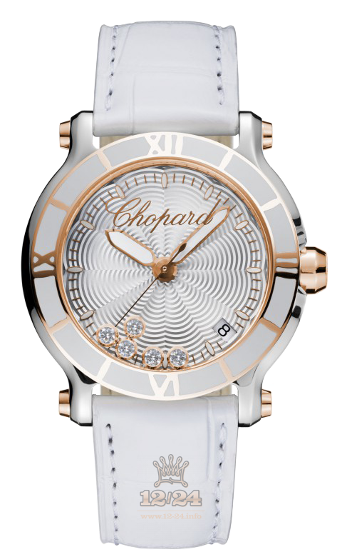 Chopard Happy Diamonds Watch 278551-6002 36 mm Steel / Pink gold Case Silver Dial