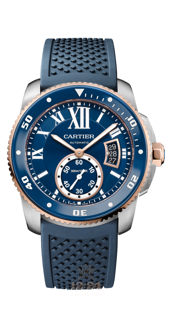 Cartier Calibre de Cartier Watch W2CA0009 42 mm Stainless steel Pink gold Ceramics Case Dark blue Dial